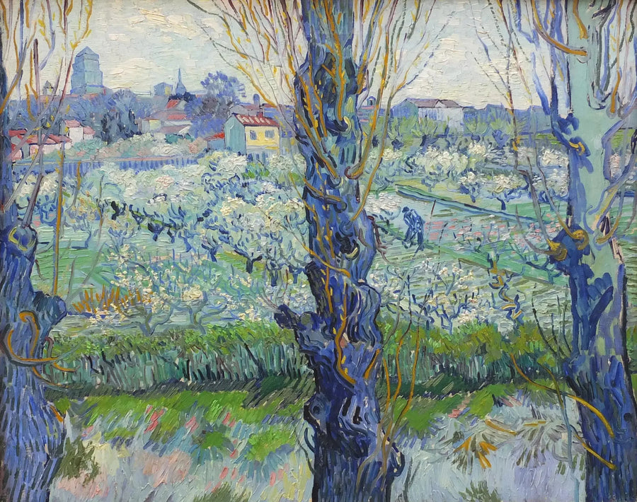 Pomar em flor com vista de Arles - Vincent van Gogh
