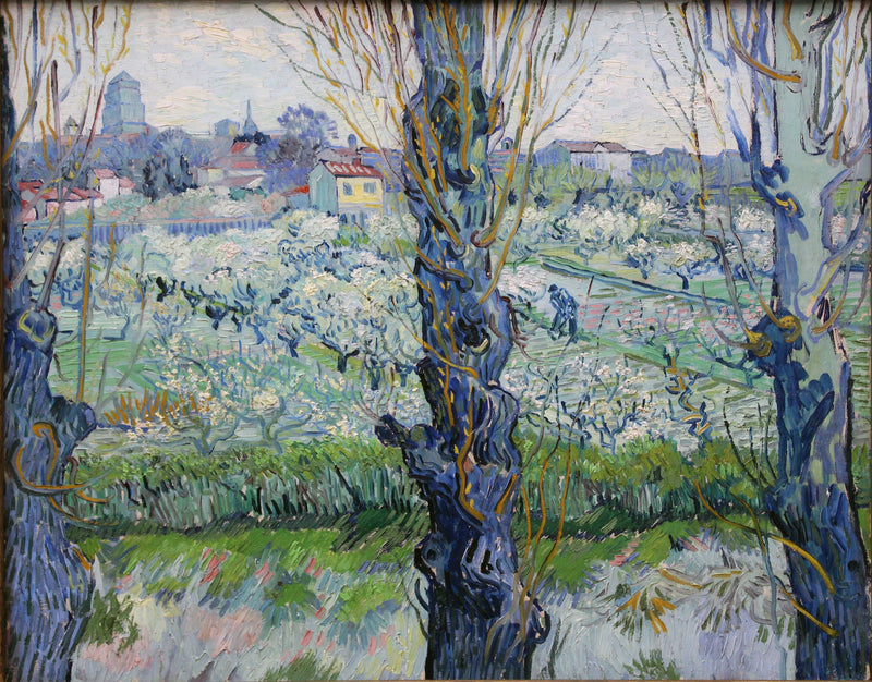 Pomar em flor com vista de Arles - Vincent van Gogh