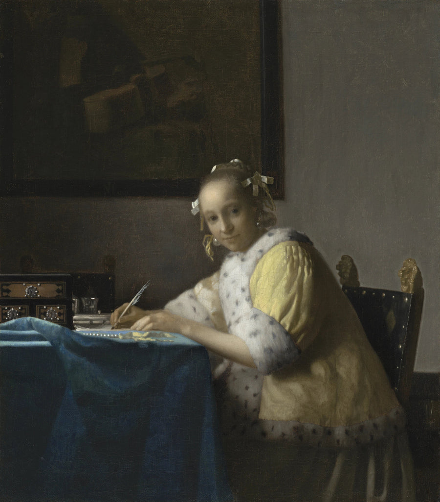 Jovem Mulher escrevendo uma carta - Johannes Vermeer