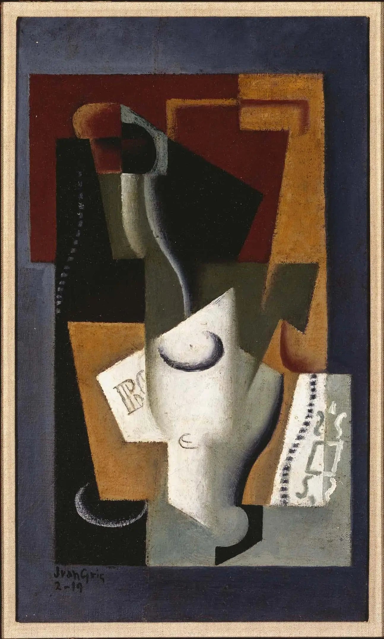 Verre et bouteille - Juan Gris - Alpha Reproduction