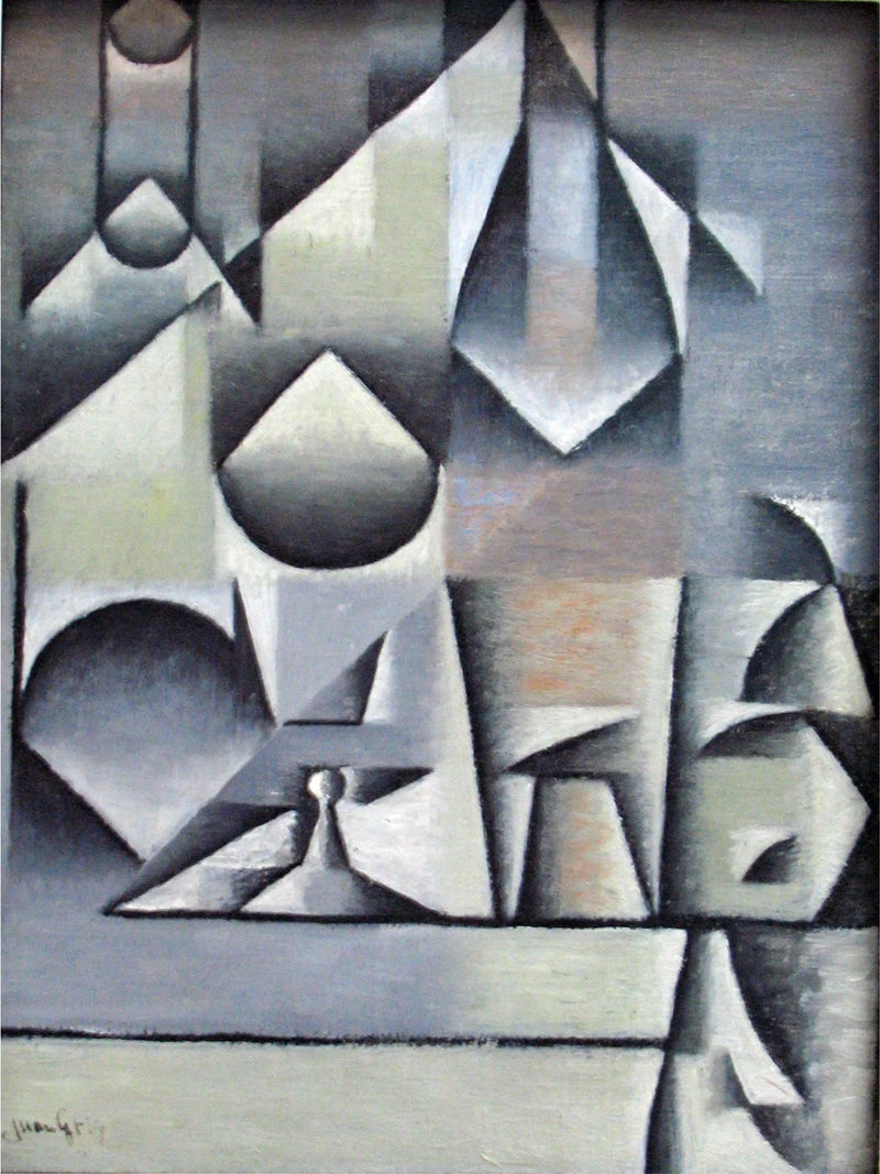 Copos e garrafas - Juan Gris