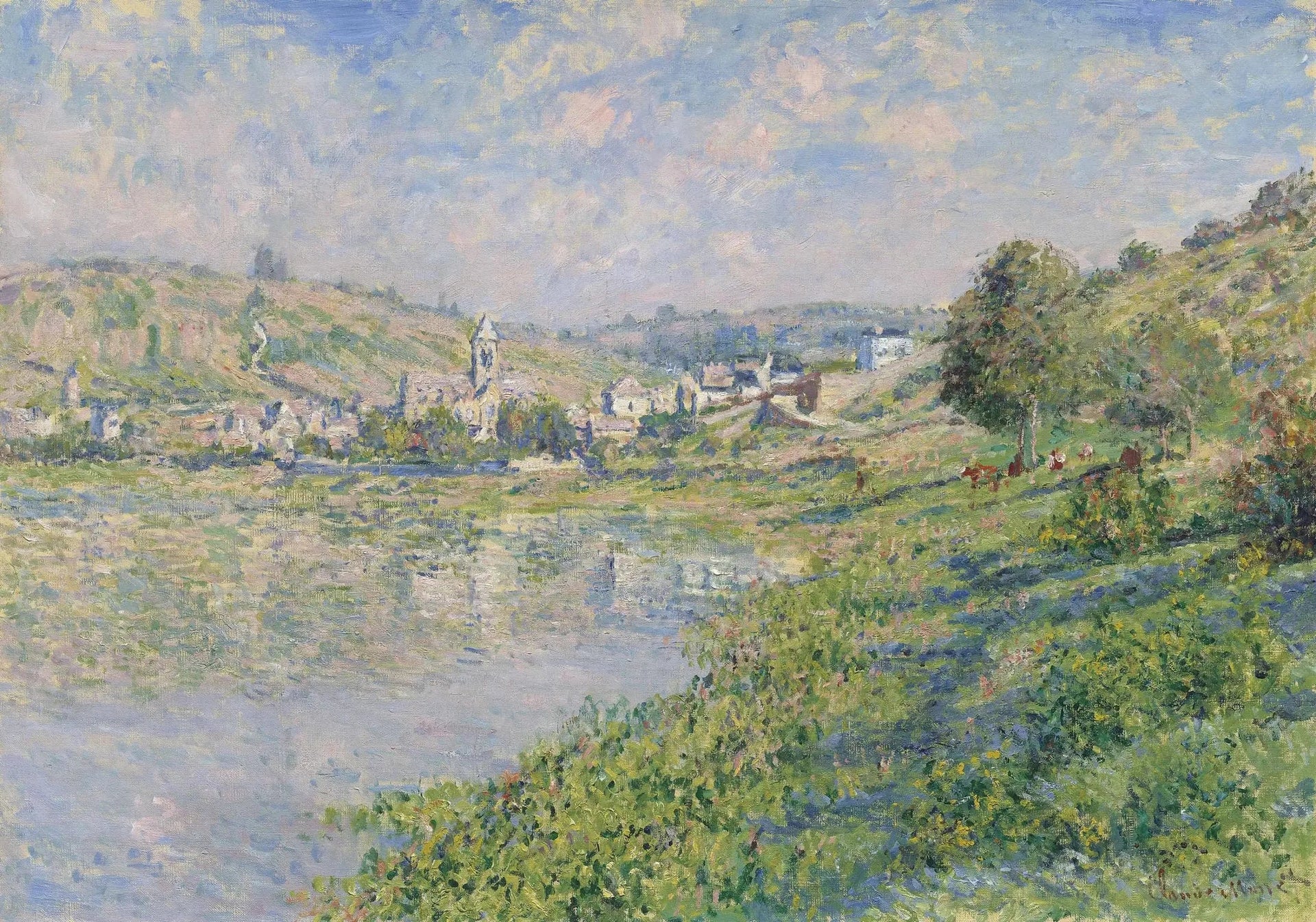 Vétheuil - Claude Monet image 1 copie peinte à la main à l’huile
