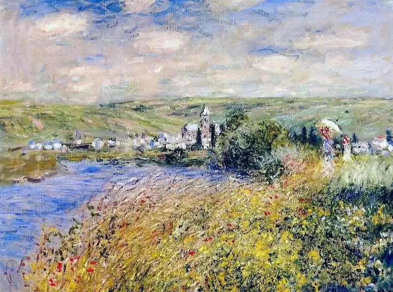 Vétheuil visto da Ilha Saint-Martin W596 - Claude Monet