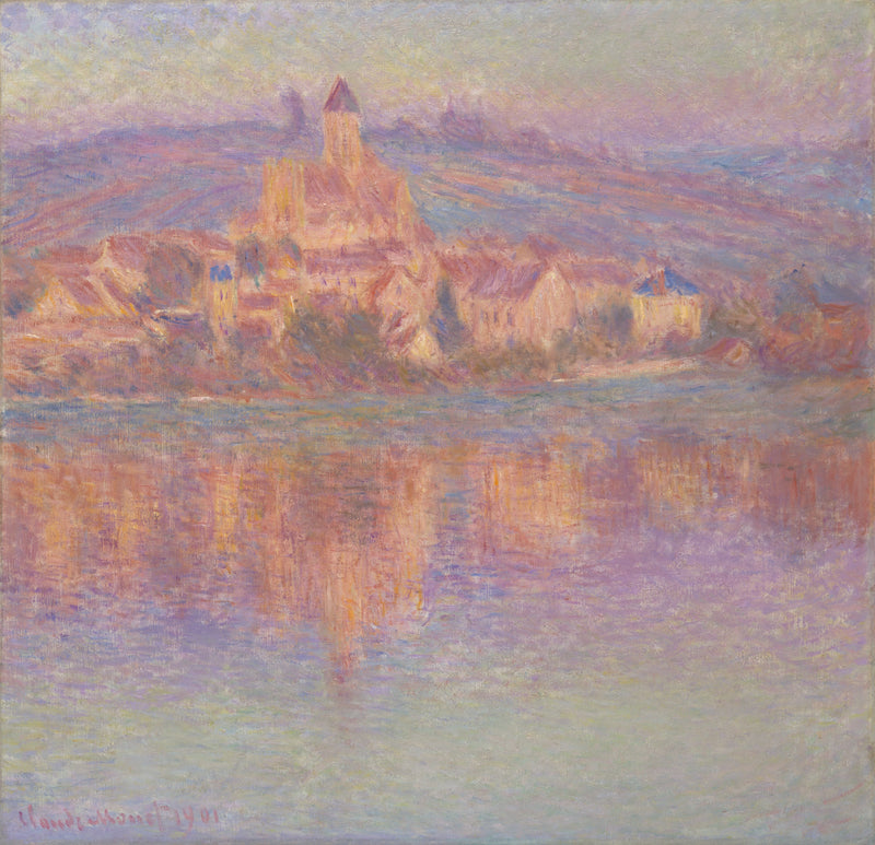 Vétheuil ao pôr do sol, Chicago W1645 - Claude Monet
