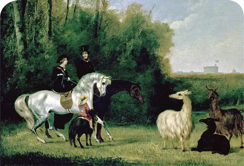 Victoria e Albert no parque de Windsor - John Frederick Herring, Sr.