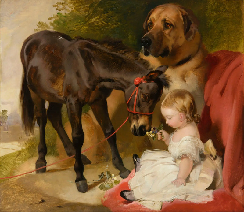 Victoria, princesa real, com um pônei - Edwin Henry Landseer