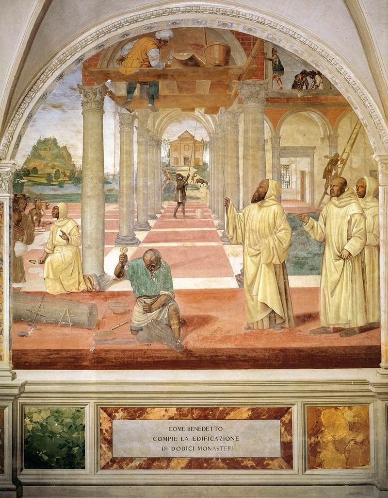 Vida de São Bento, Cena 11 Bento manda edificar doze mosteiros - Il Sodoma (Giovanni Antonio Bazzi)