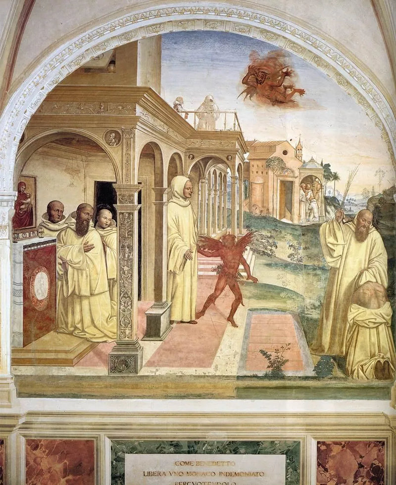 Vida de São Bento, Cena 13 Bento liberta um monge possuído pelo demônio - Il Sodoma (Giovanni Antonio Bazzi)