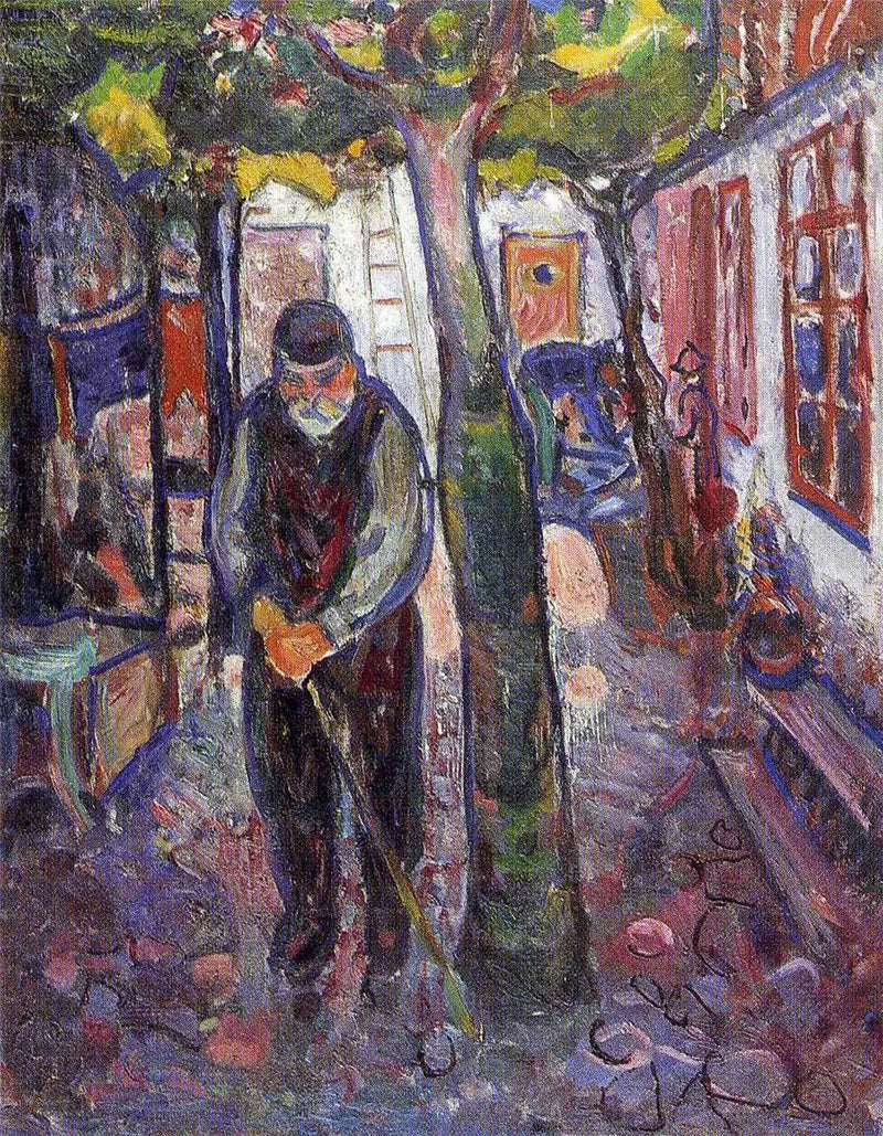 Velho Homem em Warnemünde - Edvard Munch