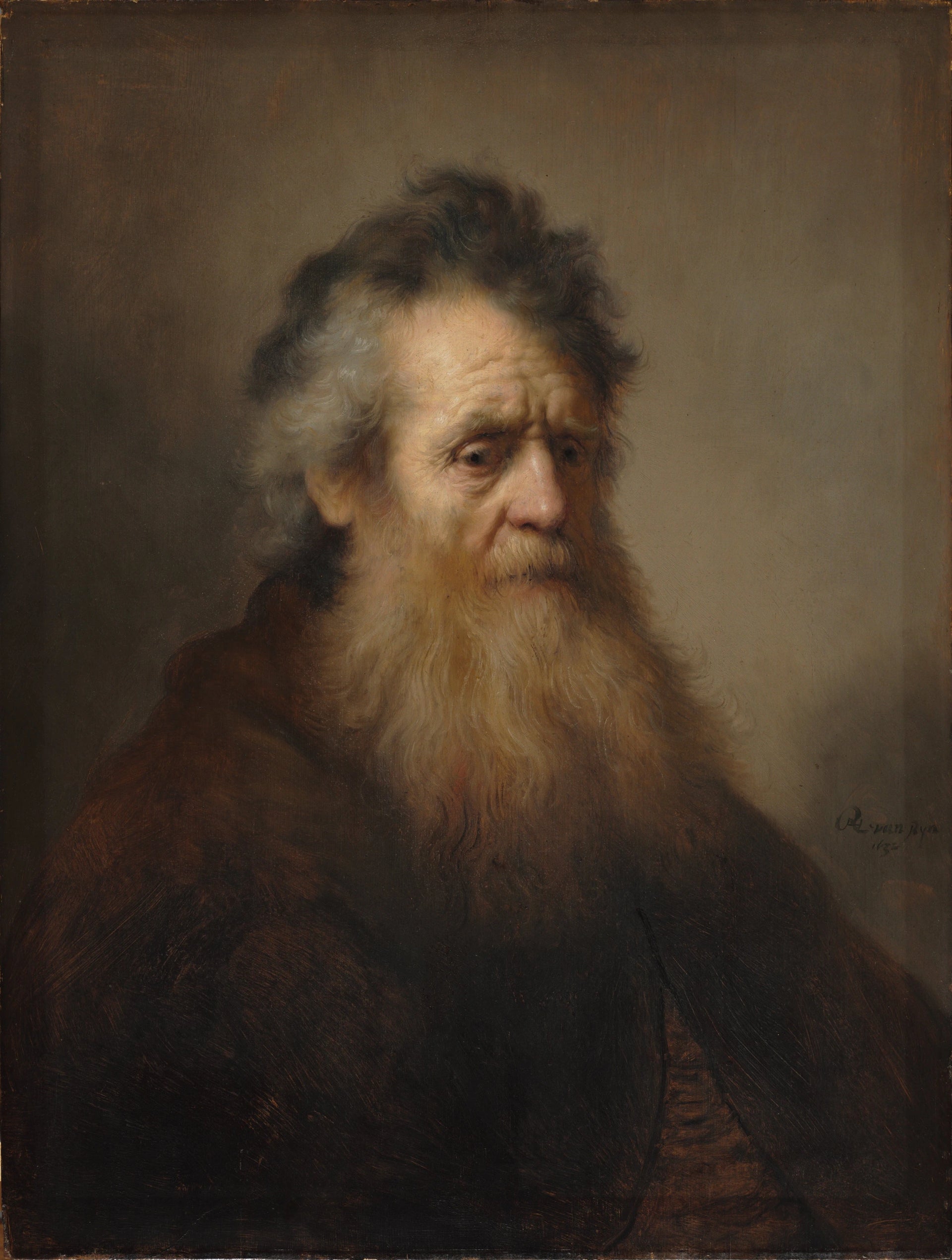Vieil homme barbu — Rembrandt, 1632, Harvard Art Museums