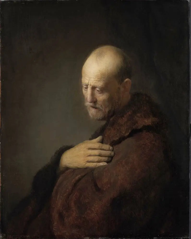 Velho homem em oração - Rembrandt