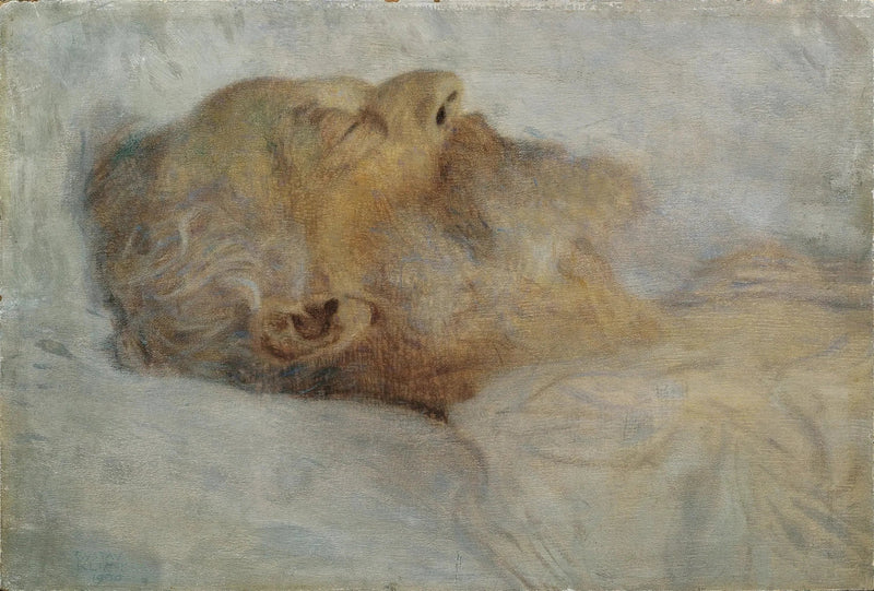 Velho homem em seu leito de morte - Gustav Klimt
