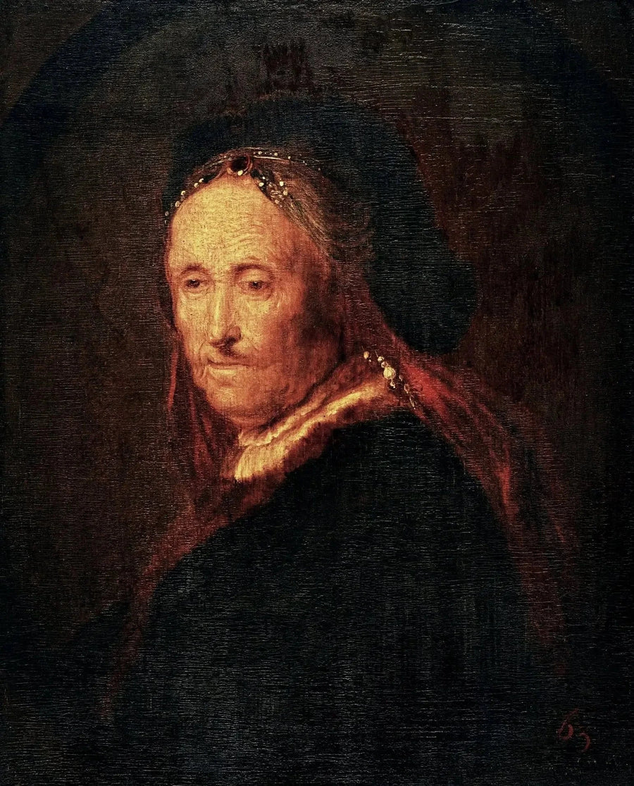 Velha mulher em traje oriental (Retrato da mãe de Rembrandt). - Rembrandt