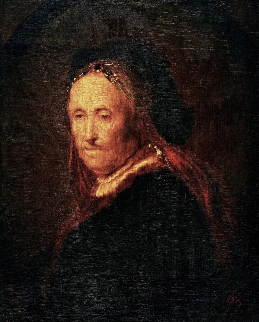 Velha mulher em traje oriental (Retrato da mãe de Rembrandt). - Rembrandt