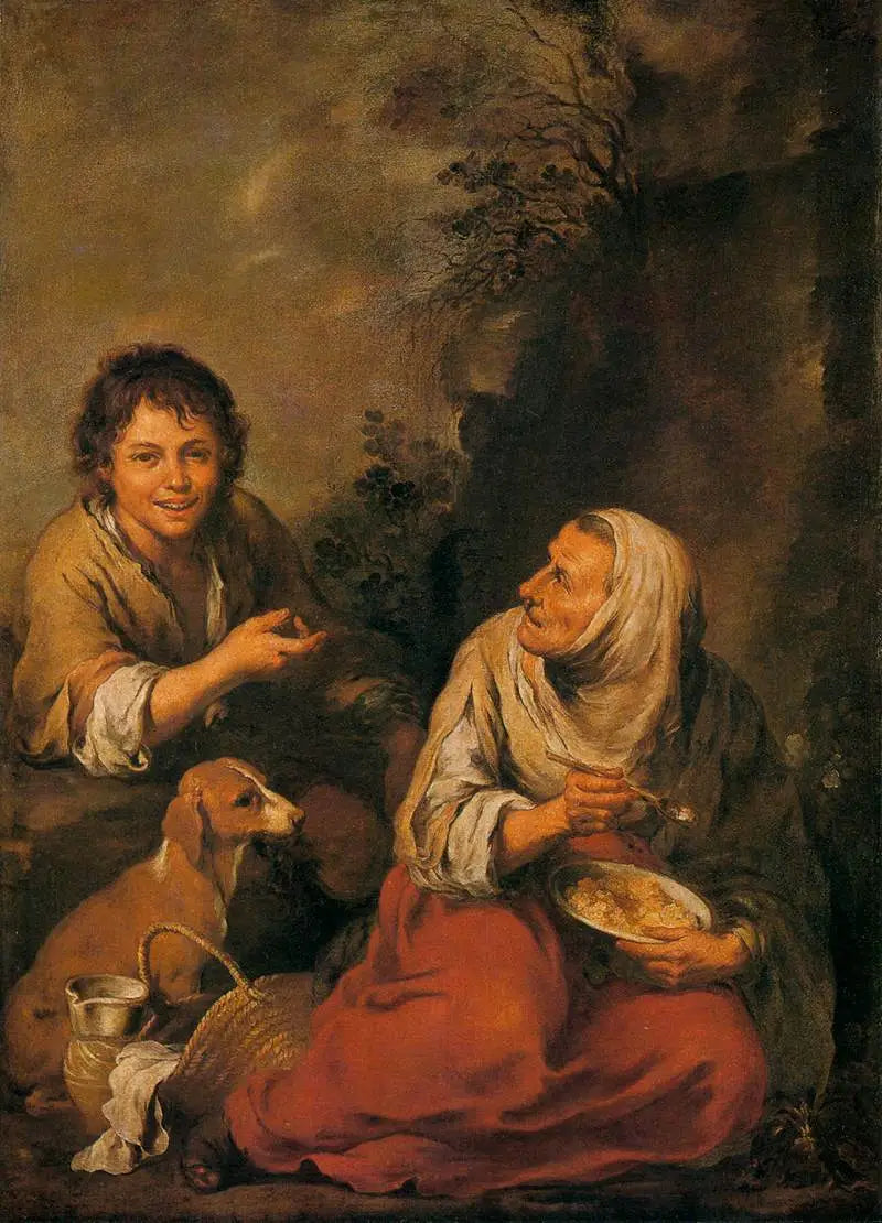 Idosa e menino - Bartolomé Esteban Murillo