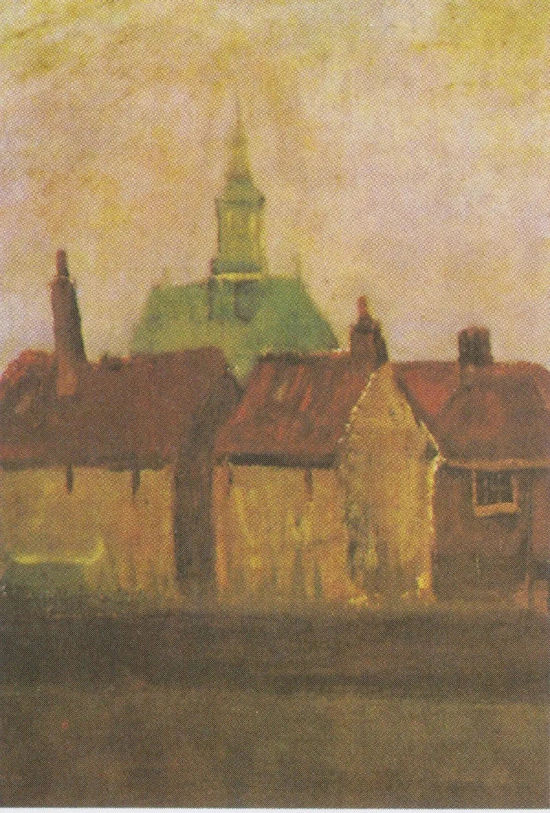 A nova igreja e as velhas casas de Haia - Vincent van Gogh