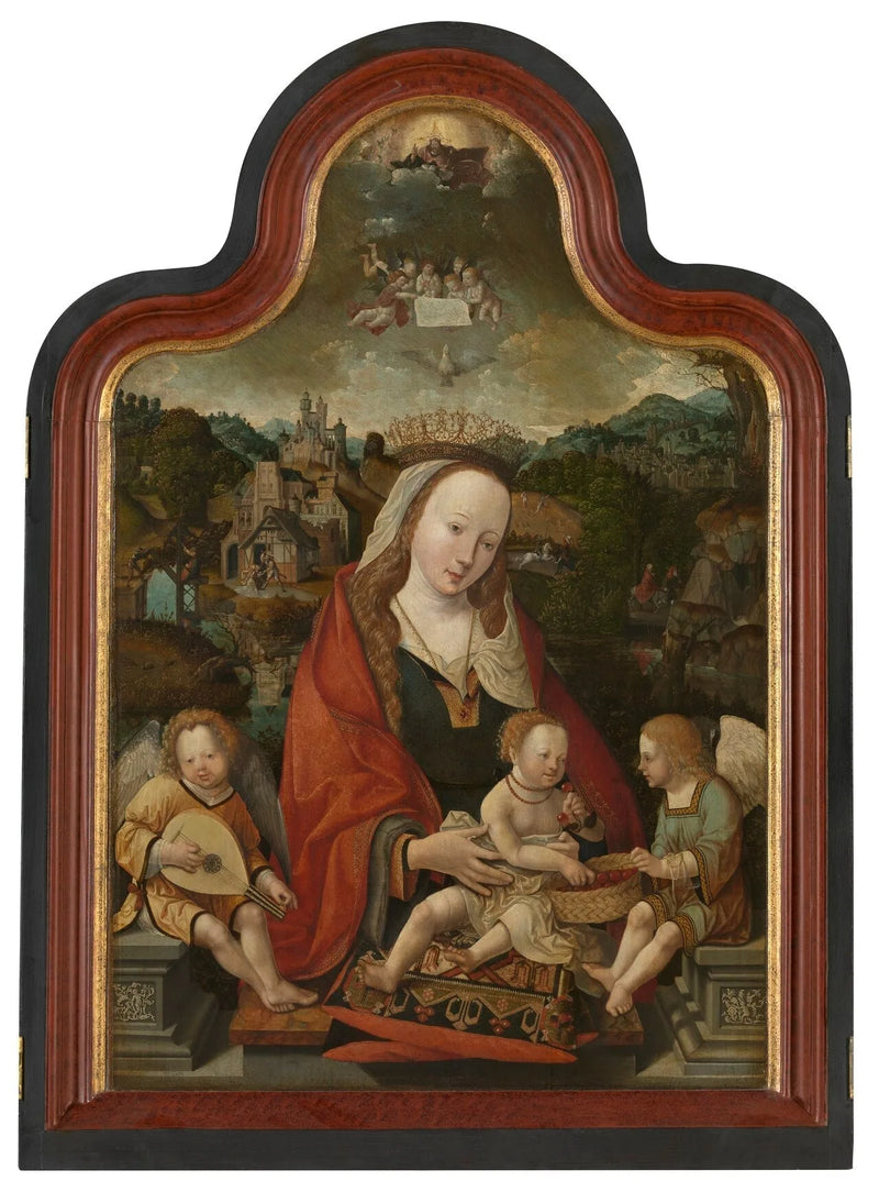 Virgem com o Menino e anjos - Jacob Cornelisz van Oostsanen