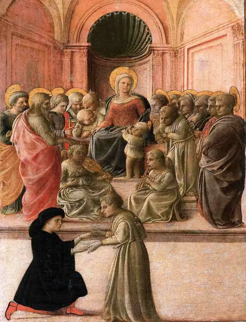 Vierge à l'Enfant avec des saints, des anges et un donateur - Fra Filippo Lippi image 1 reproduction réalisée par Alpha Reproduction
