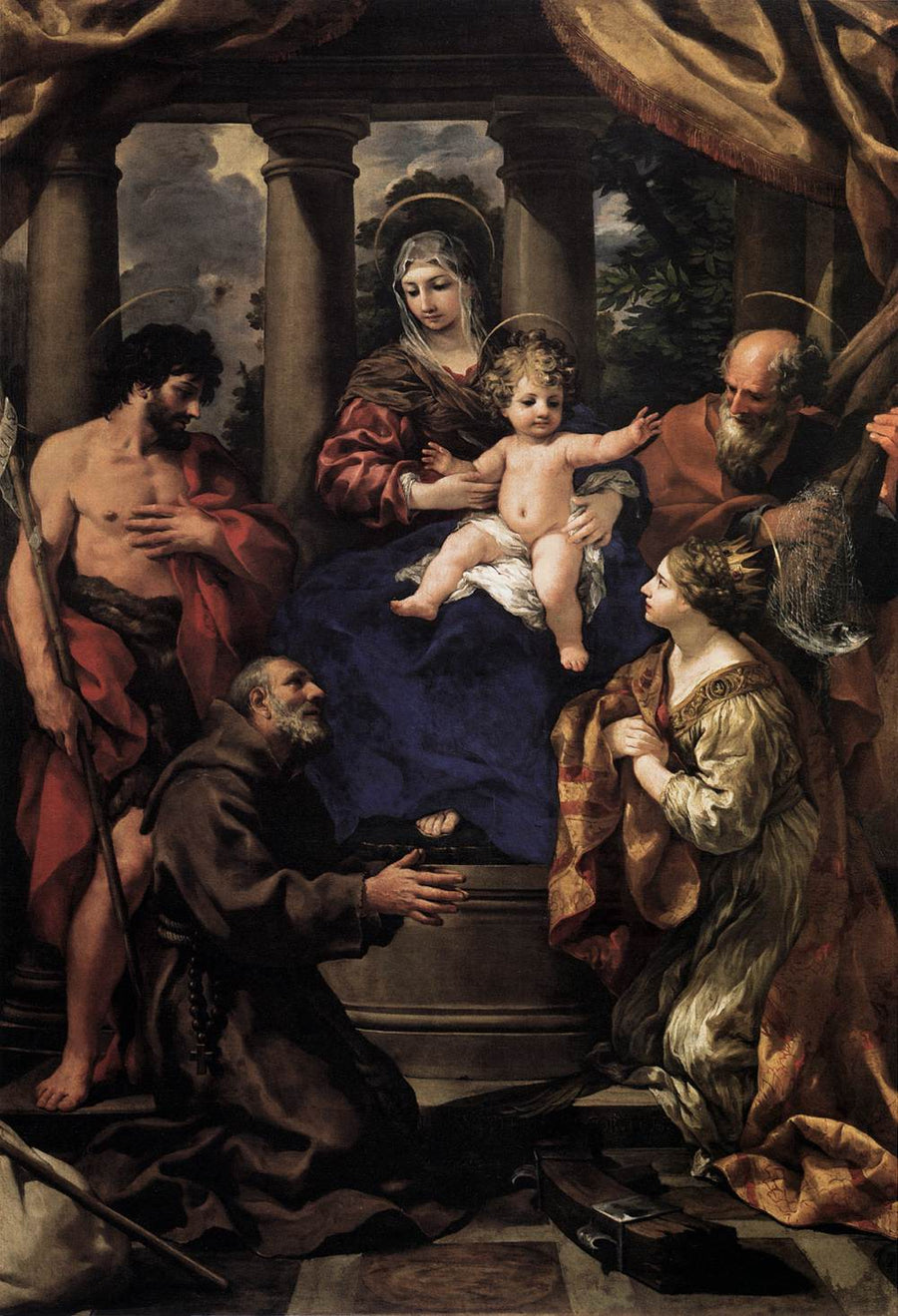 Vierge à l'Enfant avec des saints - Pietro da Cortona image 1 copie de tableau peinte à la main