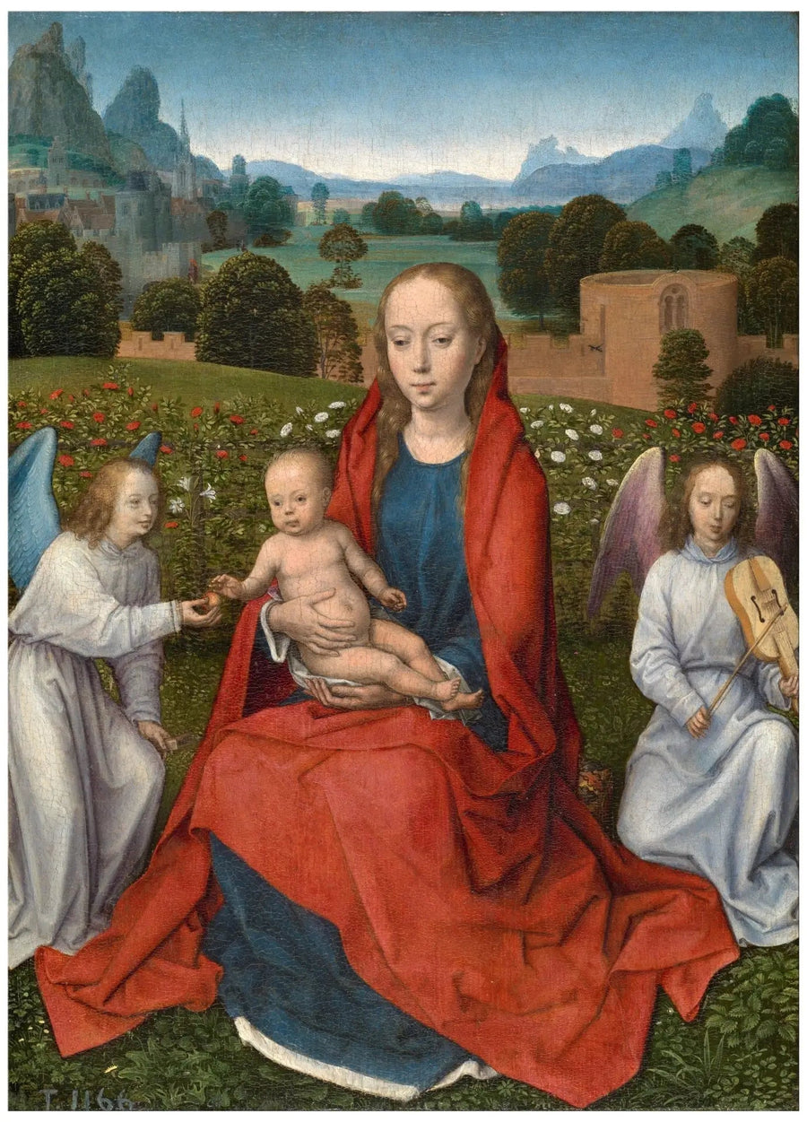 Virgem com o Menino e dois anjos - Hans Memling