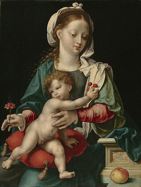 Virgem com o Menino com cravo - Joos van Cleve