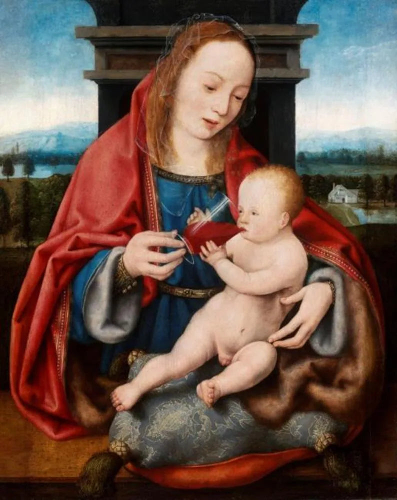 Virgem com o Menino e vinho - Joos van Cleve