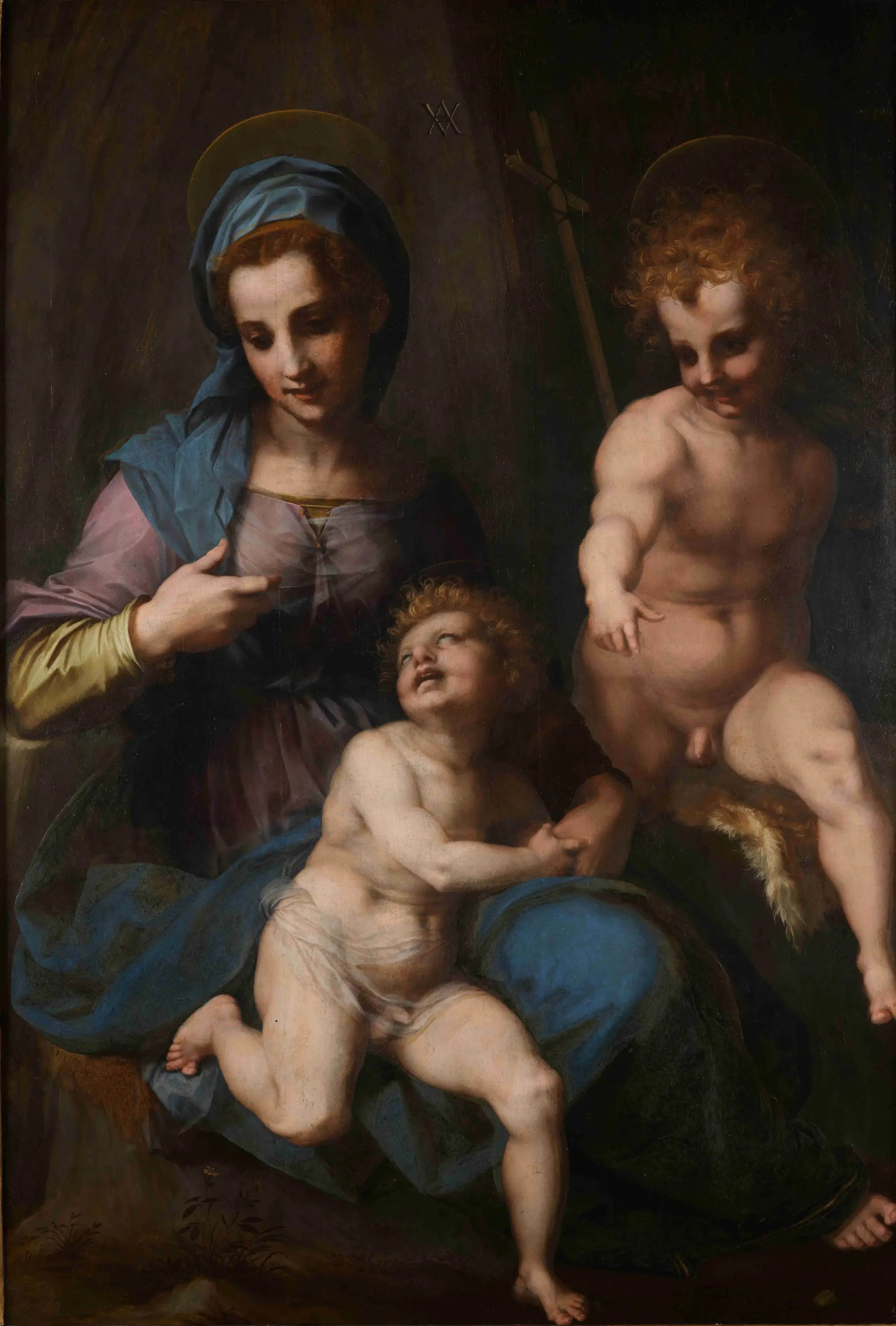 Vierge à l'Enfant avec saint Jean-Baptiste enfant - Andrea del Sarto image 1 copie de tableau peinte à la main