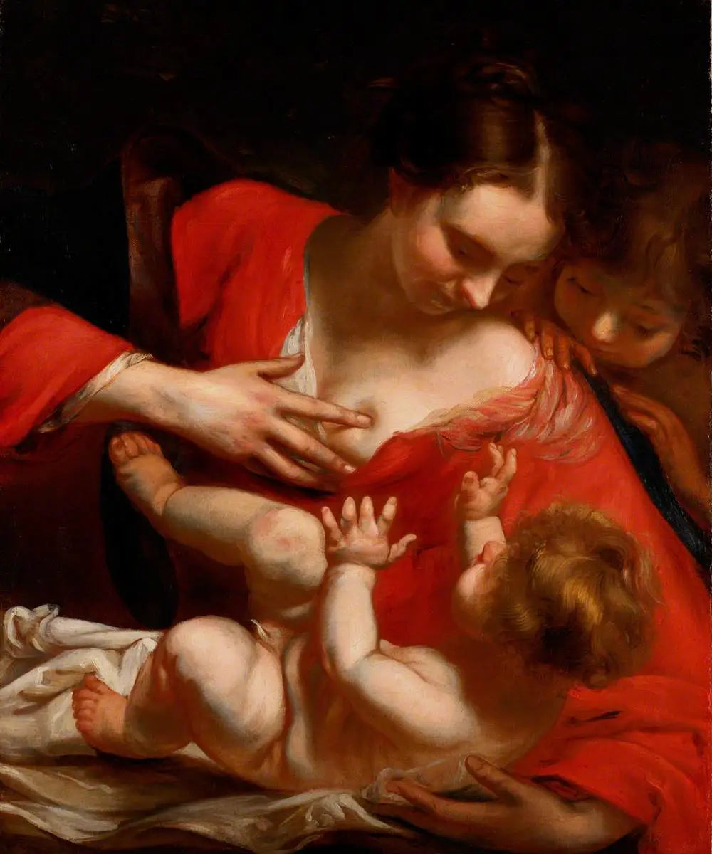 Vierge à l'Enfant avec saint Jean-Baptiste enfant - Joshua Reynolds image 1 copie peinte à la main à l’huile