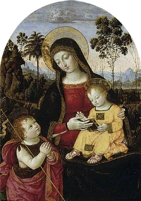 Virgem com o Menino e São João Batista - Pinturicchio