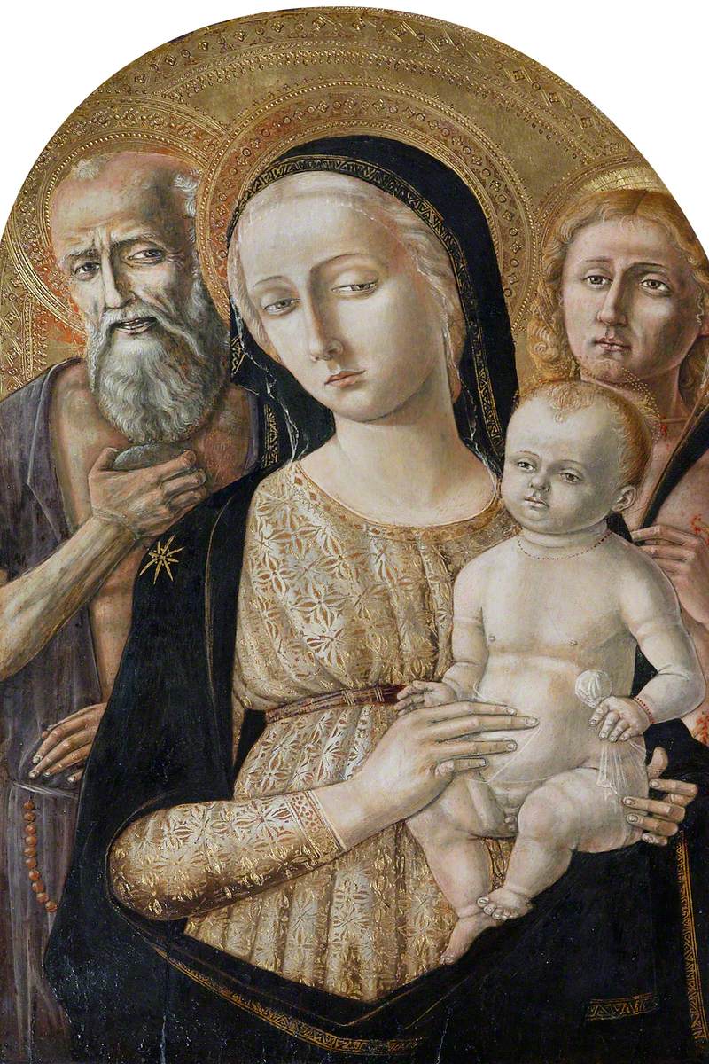 Virgem com o Menino com São Jerônimo e São Sebastião - Matteo di Giovanni