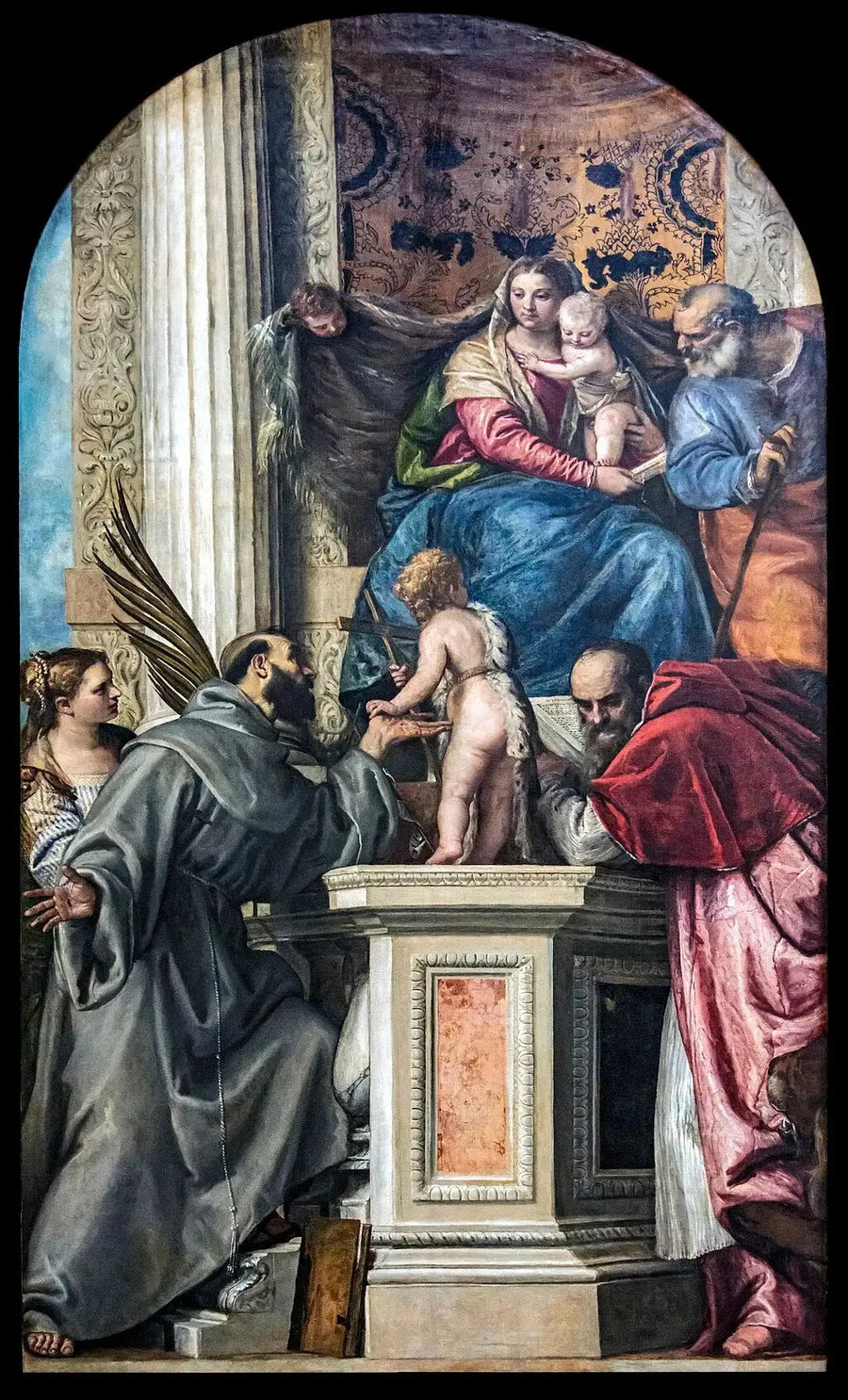 Virgem com o Menino e São José, Santa Justina de Pádua, São Francisco de Assis, João Batista criança e São Jerônimo. - Paul Véronèse