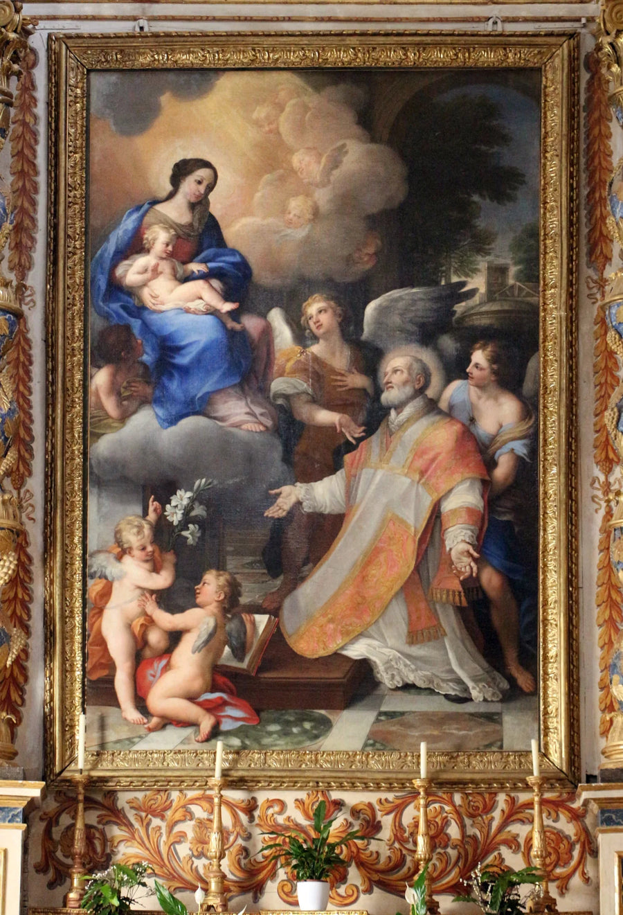 Vierge à l'Enfant avec saint Philippe Néri - Carlo Maratta