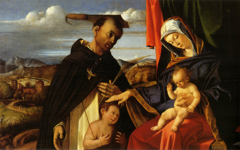 Virgem com o Menino e São Pedro Mártir - Lorenzo Lotto