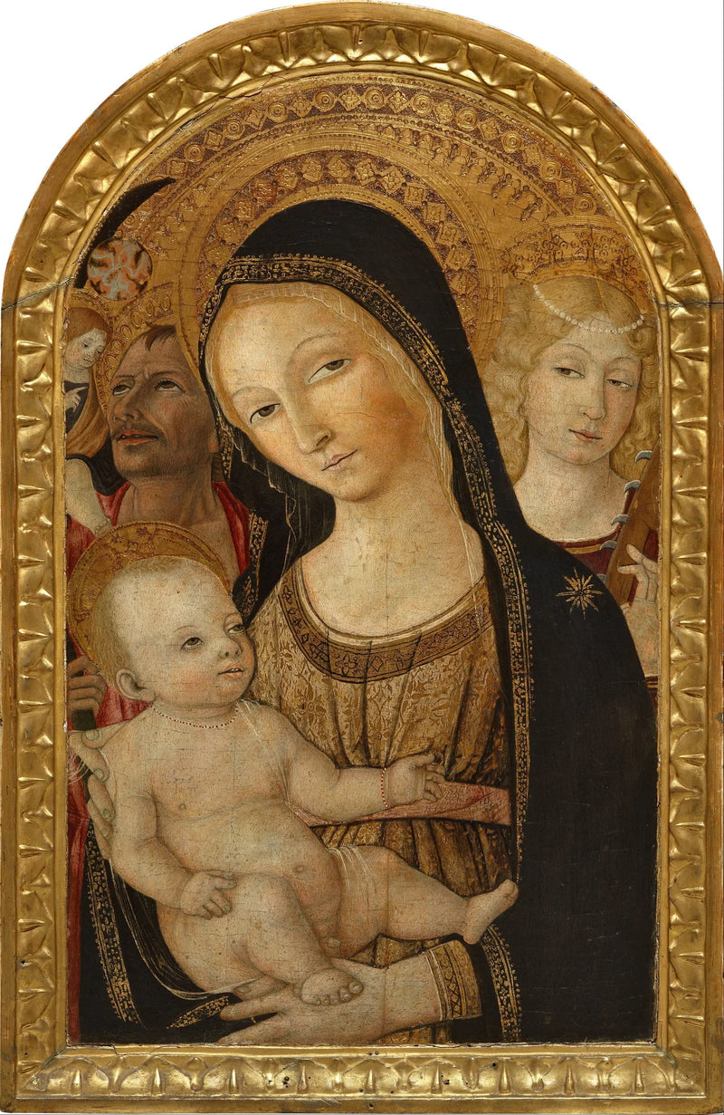 Virgem com o Menino com Santa Catarina de Alexandria e São Cristóvão - Matteo di Giovanni