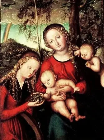 Virgem com o Menino e Santa Catarina de Alexandria - Lucas Cranach, o Velho