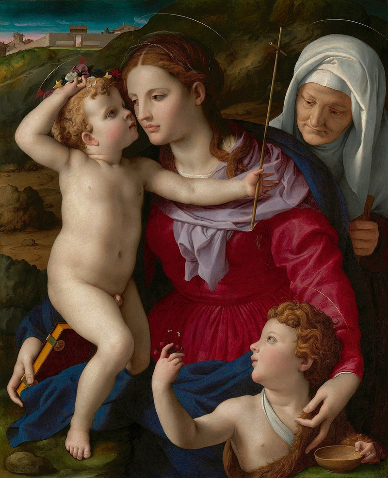 Virgem com o Menino com Santa Isabel e São João Batista - Bronzino