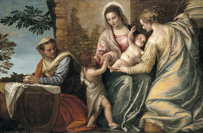 Virgem com o Menino, Santa Isabel, São João Batista criança e Santa Catarina - Paul Véronèse