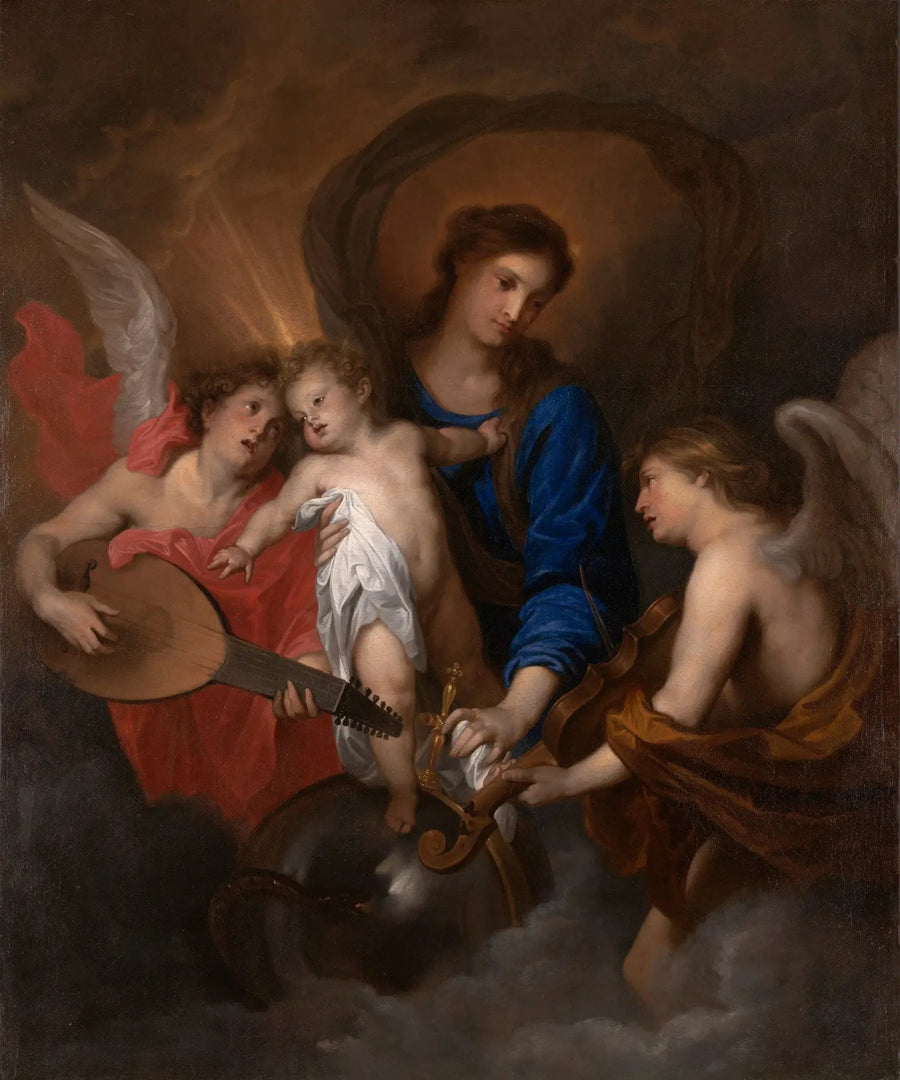 Virgem com o Menino e um anjo músico - Antoine van Dyck