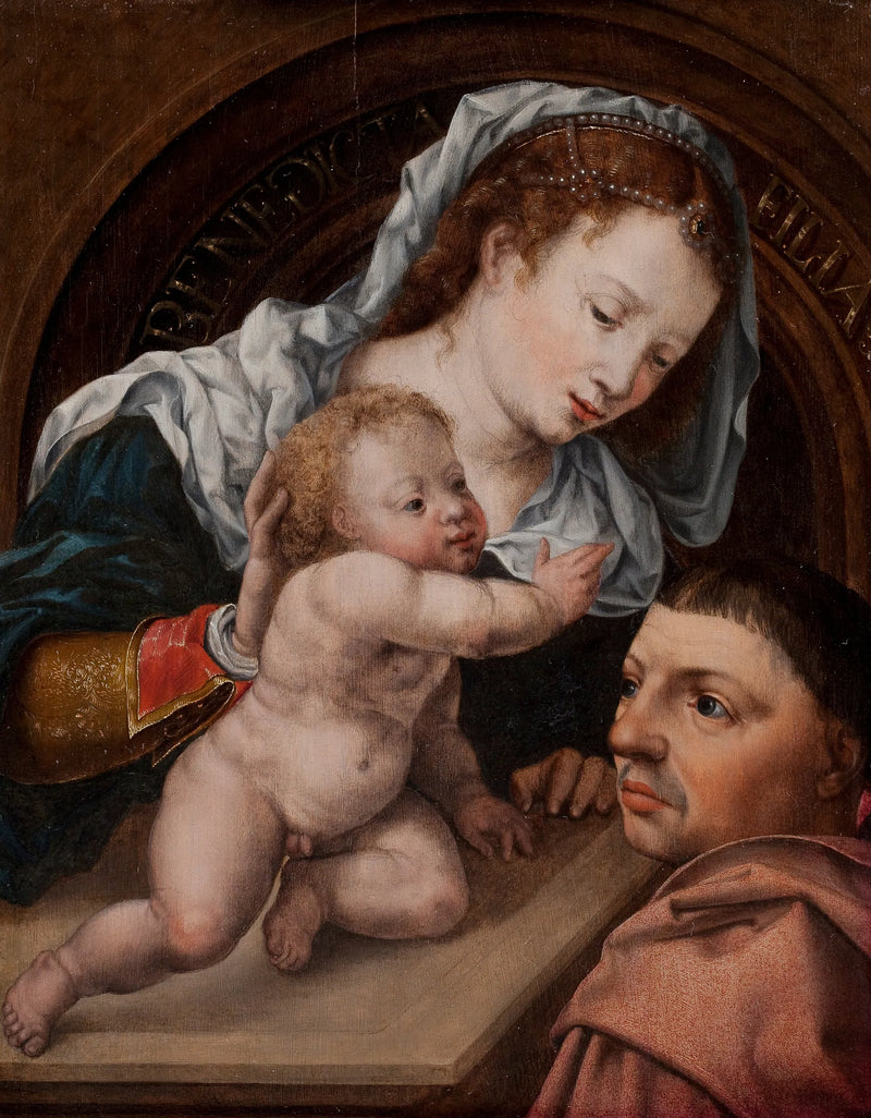 Virgem com o Menino com um padrão - Jan Gossaert