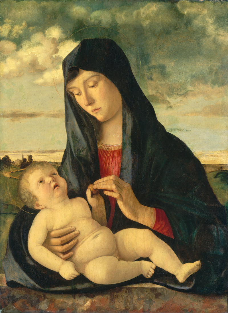 Virgem com o Menino em uma paisagem - Giovanni Bellini
