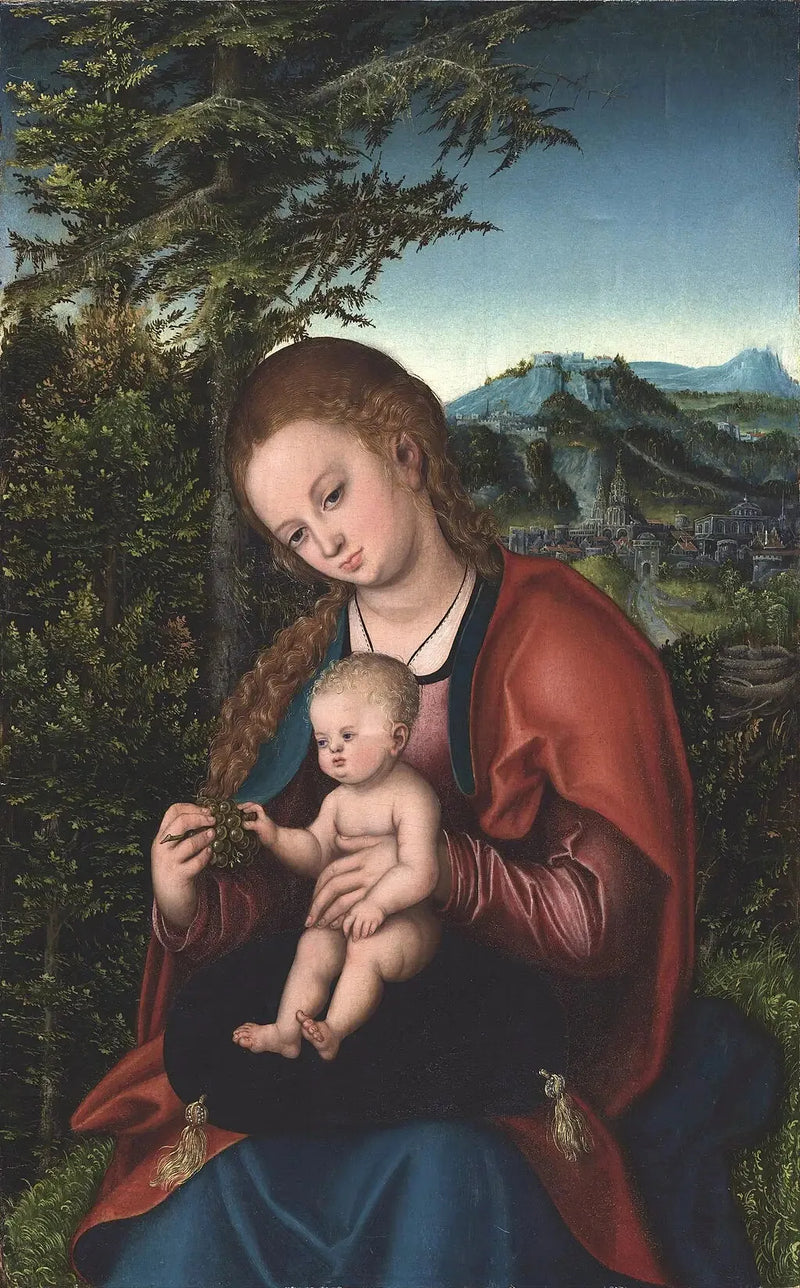 Virgem com o Menino em uma paisagem - Lucas Cranach, o Velho