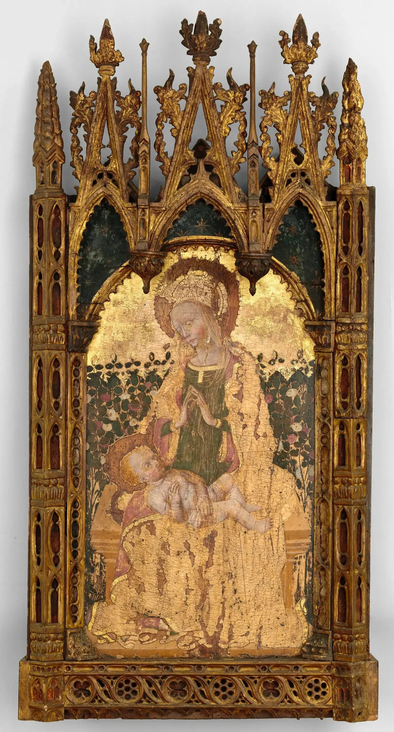 Virgem com o Menino diante de uma sebe de rosas - Gentile da Fabriano