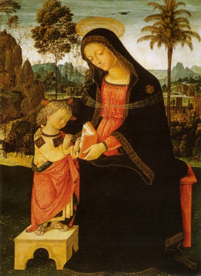 Virgem com o Menino escrevendo - Pinturicchio