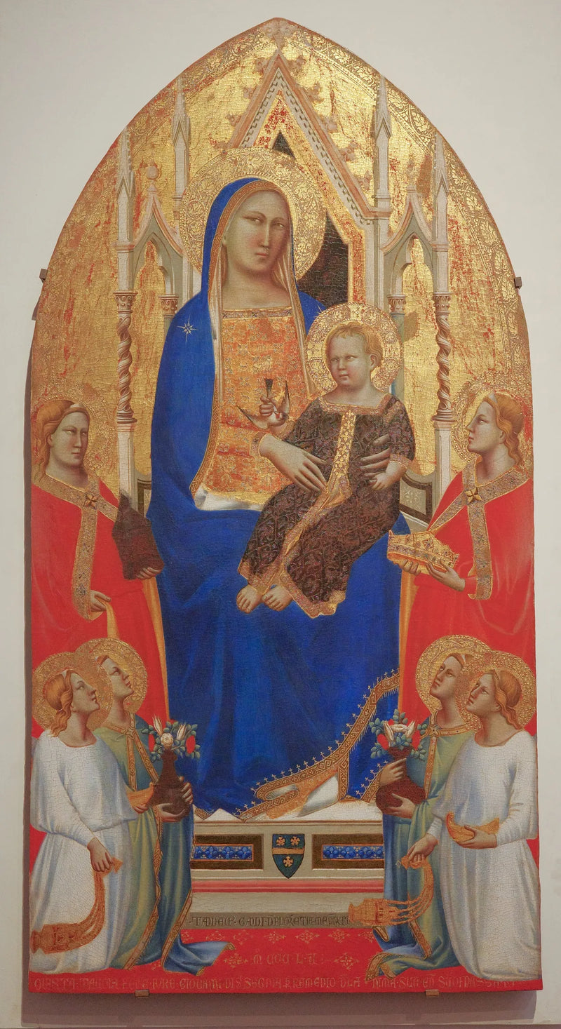Virgem com o Menino em majestade entre anjos e santas - Taddeo Gaddi