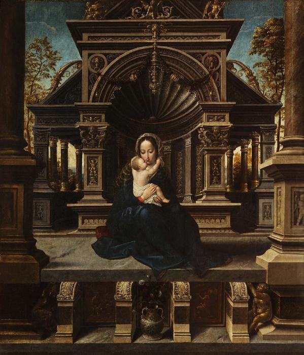 Vierge à l'Enfant en majesté - Jan Gossaert image 1 reproduction d’œuvre d’art à l’huile