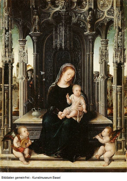 Vierge à l'Enfant entourée d'angelots musiciens - Bernard van Orley image 1 reproduction de peinture à l’huile