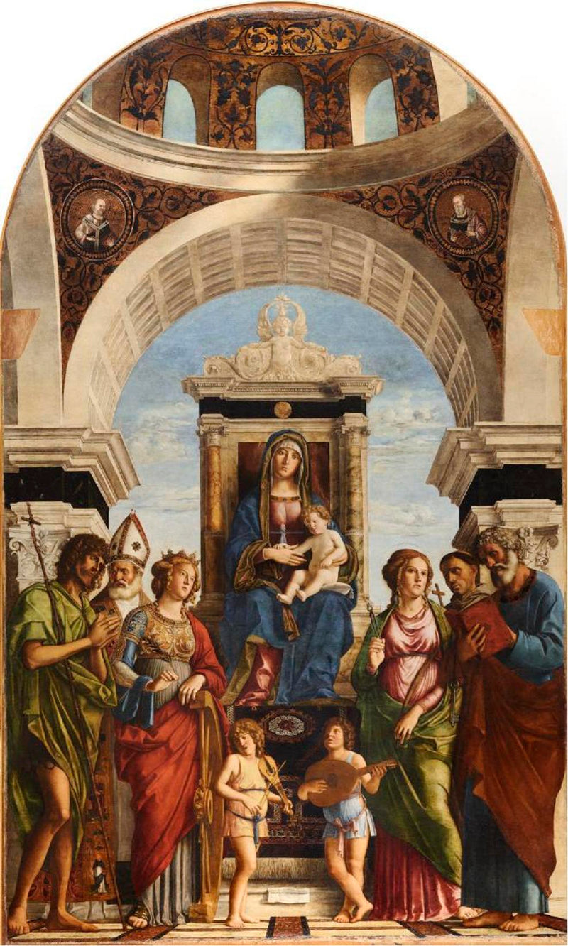 Virgem com o Menino rodeada de santos e anjos - Cima da Conegliano