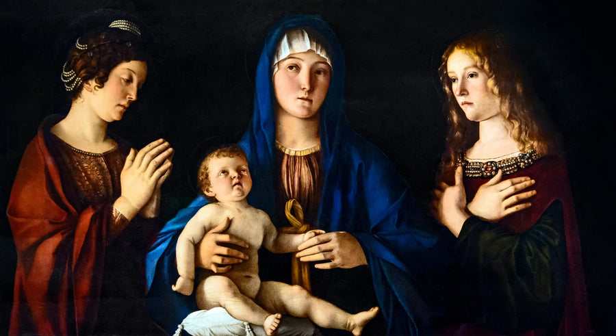 Virgem com o Menino entre Santa Catarina e Santa Maria Madalena - Giovanni Bellini