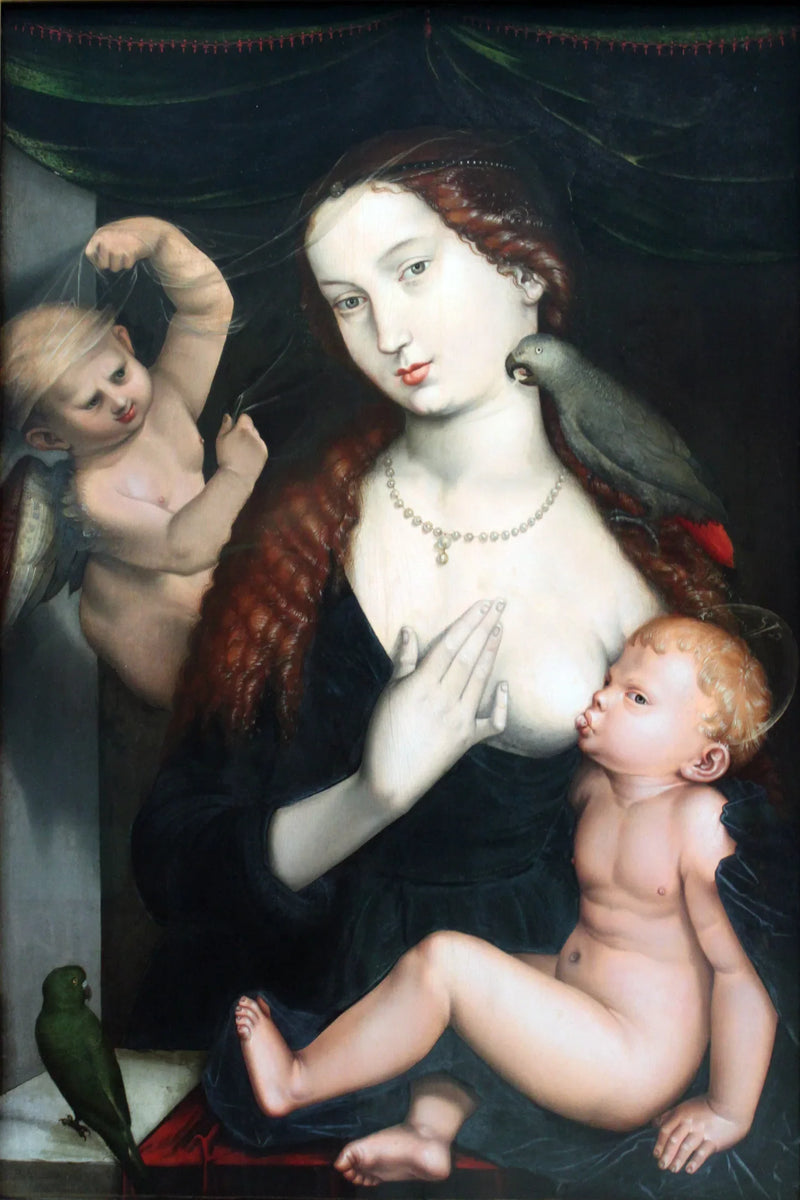 Virgem com o Menino e periquitos - Hans Baldung Grien