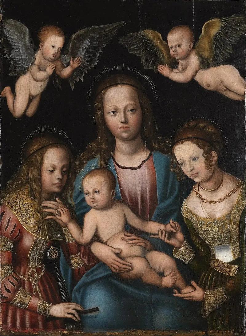 Virgem com o Menino e Santa Catarina e Santa Bárbara - Lucas Cranach, o Velho